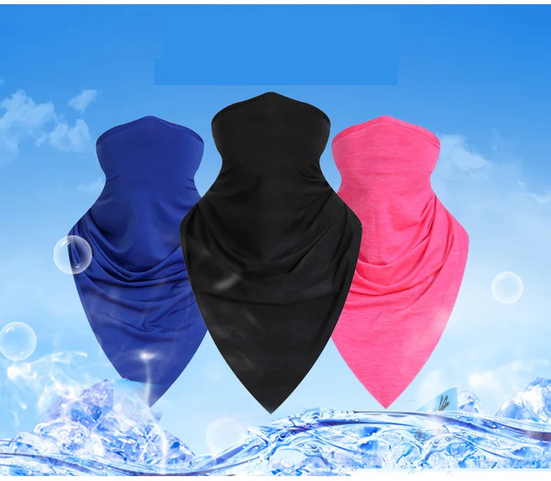 Велосипедное лицо бандана для спорта на открытом воздухе для женщин и мужчин повязка на голову лицевая маска для шеи Теплый треугольный ледяной Шелковый крутой шарф