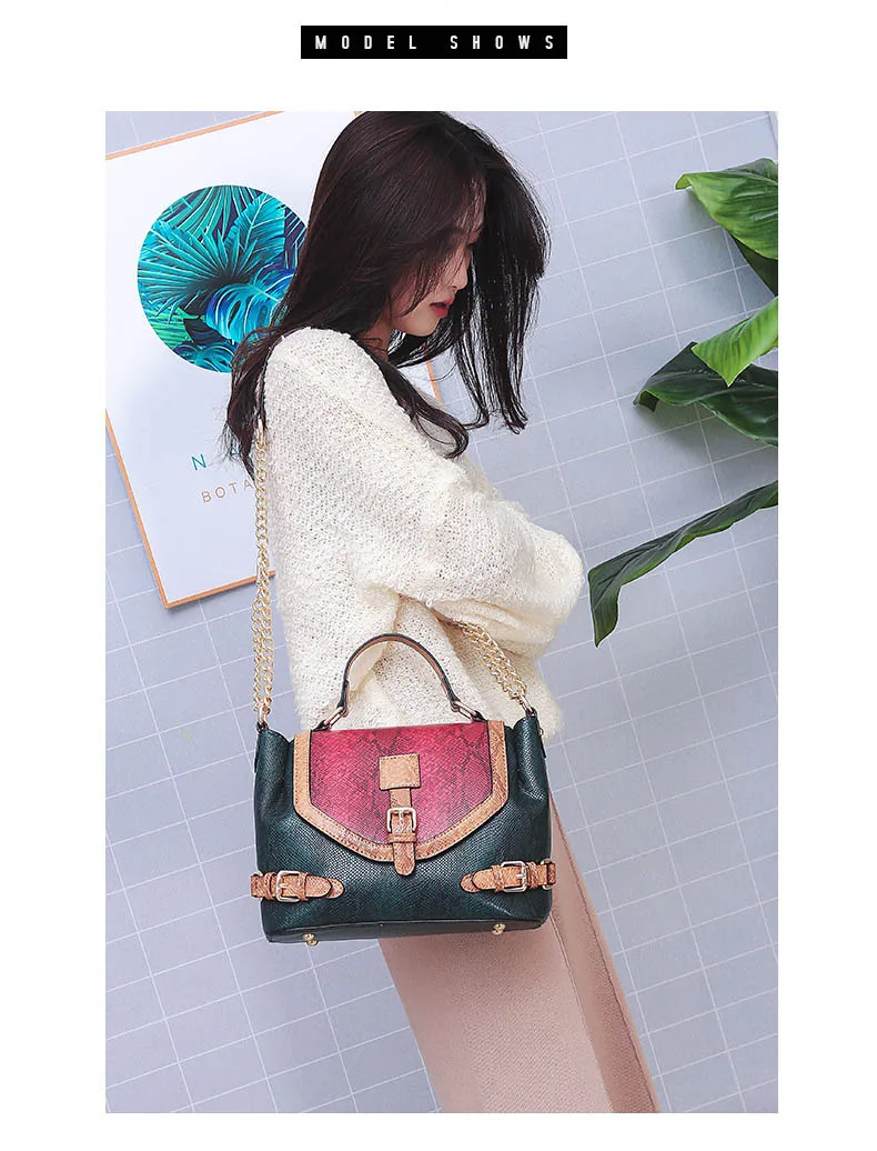 Female Designer Luxury Tote Stylish Snake Skin Print Handbag for Women Big Fashion Leather Shoulder Bag Panelled Crossbody Purse (13)