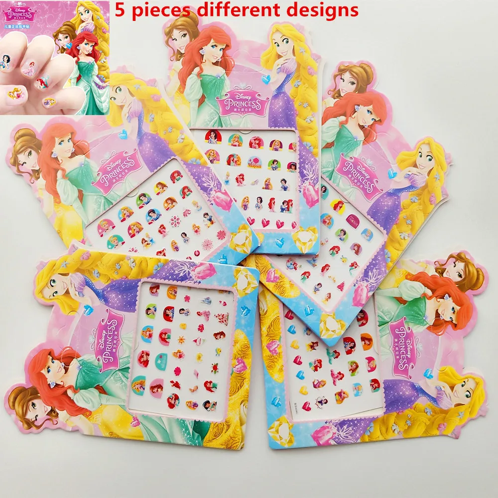 

Disney seven princess happy birthday kids makeup children princess nail sticker Princess girl nail sticker toys small gift