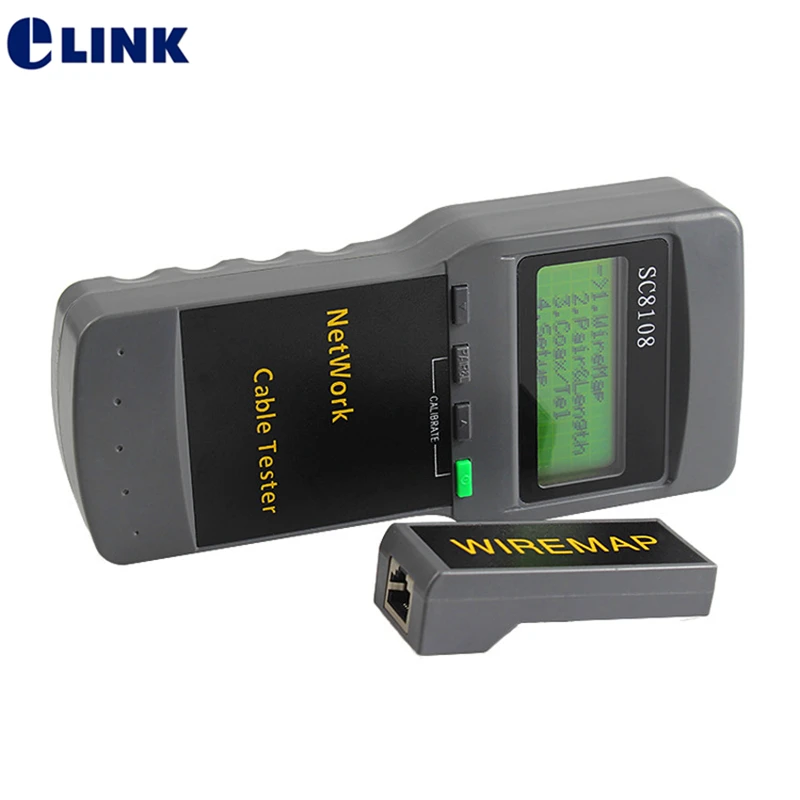 Кабельный трекер C8108 CAT5 RJ45 тестер сетевого кабеля измеритель длины дальномер
