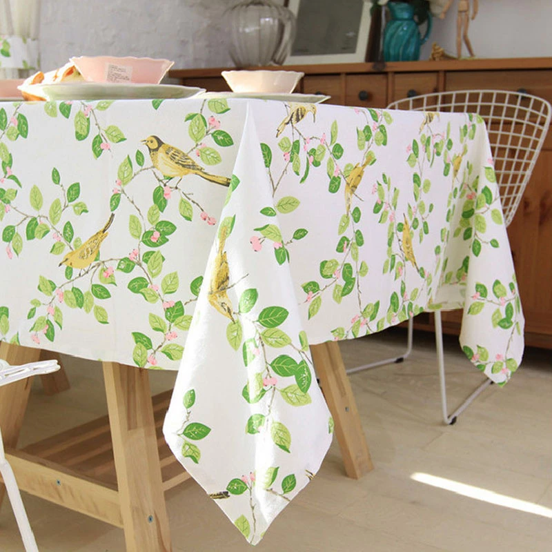 サテン生地激安綿のテーブルクロスのマントルピースメサikeaキッチンテーブルカバー長方形の美しい鳥の緑の葉 Table Rotate Table Speakerbird Shirt Aliexpress
