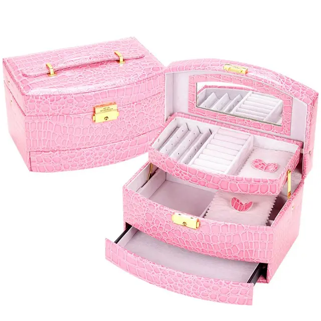 RU High Quality Jewelry Box Casket Box For Jewelry Exquisite Makeup