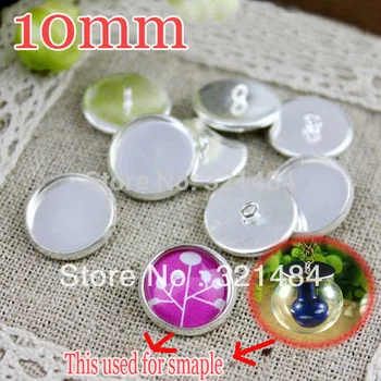 

300pcs Silver plated 10mm Button Blank Base Setting Caps Covers For glass bottle vials pendant jewelry DIY Accessories findings
