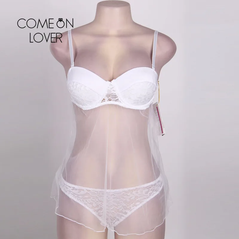 Comeonlover Бюстгальтер Подушка Ночная одежда Женская чистый белый Camisola сексуальное