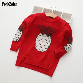 

Yorkzaler Spring Autumn Kids Sweater For Girl Boy Printed Pineapple Long Sleeve Children's Tops Tees Toddler Baby Clothing