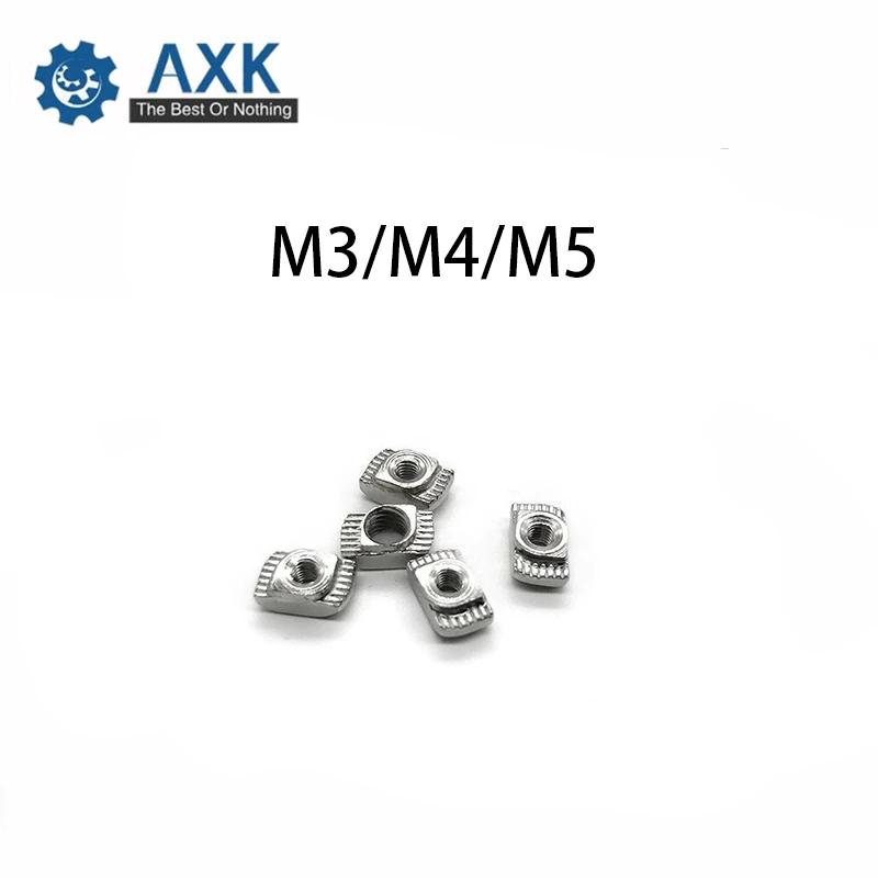 

50Pcs M3/M4/M5*10*6 For 20 Series Slot T-nut Sliding T Nut Hammer Drop In Nut Fasten Connector 2020 Aluminum Extrusions