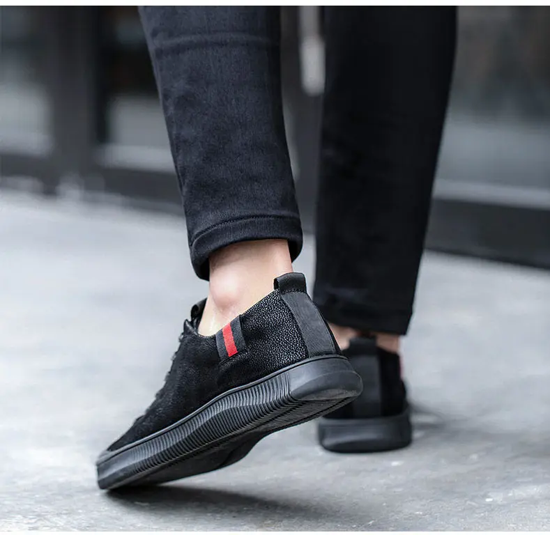 Brand Fashion Shoes Men Tiger 2018 Trending Casual Leather Rubber Sneakers High Top Black Lace Up Hot Sale Mens Shoe (11)