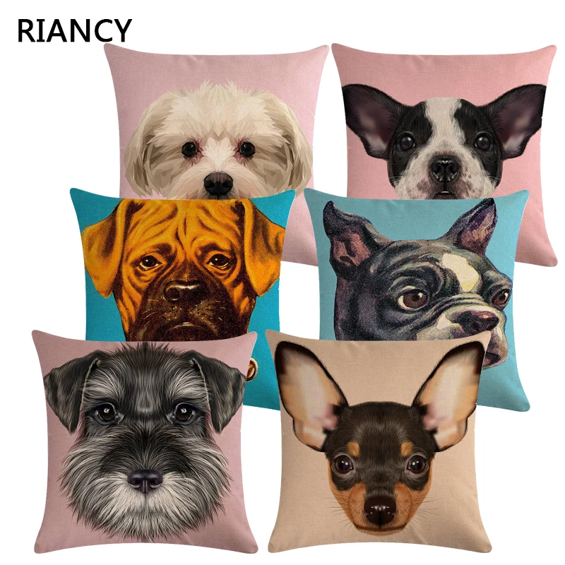

Pet Dog Sofa Decorative Cushion Cover Pillow Pillowcase Linen 45*45 Throw Pillow Home Decor Pillowcover 40618