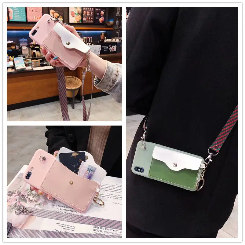 

Coin wallet phone case for oneplus 7 pro 1+7 Soft Silicone Cover for oneplus 6 1+6T 1+5t Fashion lady strap phone case