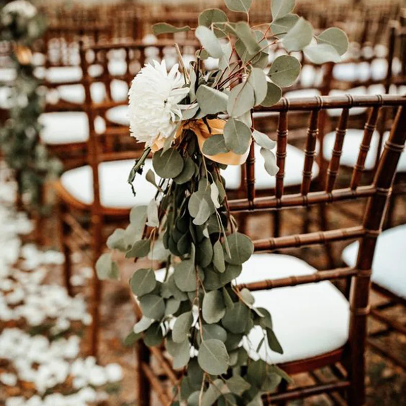 Листья эвкалипта растения искусственные, свадебные украшения зелень Гирлянда Декор для дома Свадебная вечеринка поставки