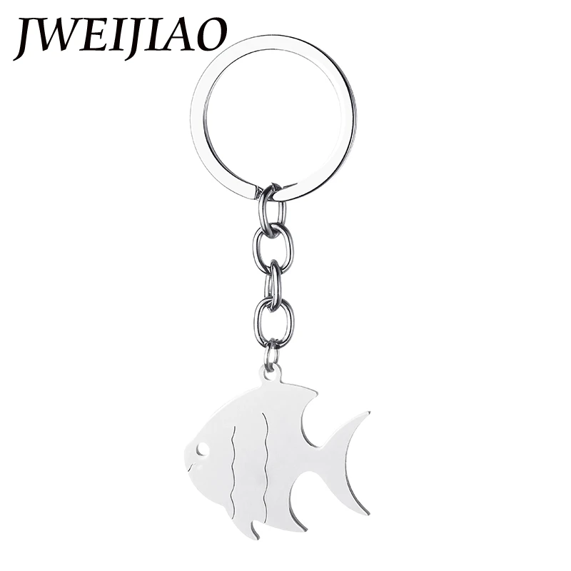JWEIJIAO Color Fish Charm Pendant Keychain Purse Car Key Ring High-quality Stainless Steel Jewelry Gift SS64 | Украшения и