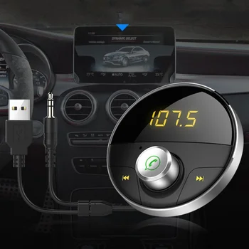 

3.5mm Jack Bluetooth Receiver Built-in Noise Filter FM Transmitter Speaker Usb Car Adapter Wireless Audio 3M Magnetic Mounts Bas