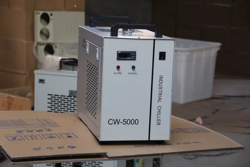 Лазерный гравировальный станок CW5000 чиллер шпиндель охлаждение воды бак насос