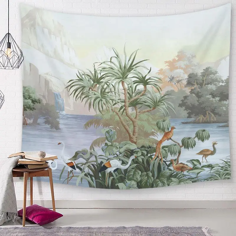 Кантри пейзаж гобелен растение кактус настенный ткань комнаты общежития дом Декор пальмовый протез Фреска полиэстер одеяло