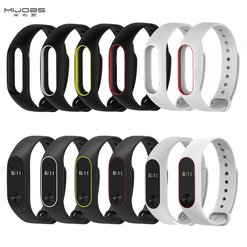 

Colorful miband 2 strap reloj inteligente top quality silicone double color comfortable wrist strap for xiaomi mi band 2