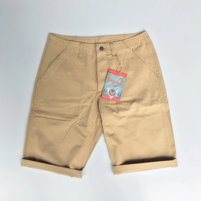

BOB DONG Reproduction Vietnam War Army Cargo Shorts Military Mens Straight Khaki Short Pants Summer Trousers Plus Size