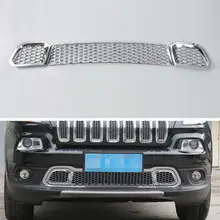 Авто Хром ABS передний капот Гриль бампер решетка сетка вставка крышка отделка наружный Автомобиль Стайлинг молдинги для Jeep Cherokee