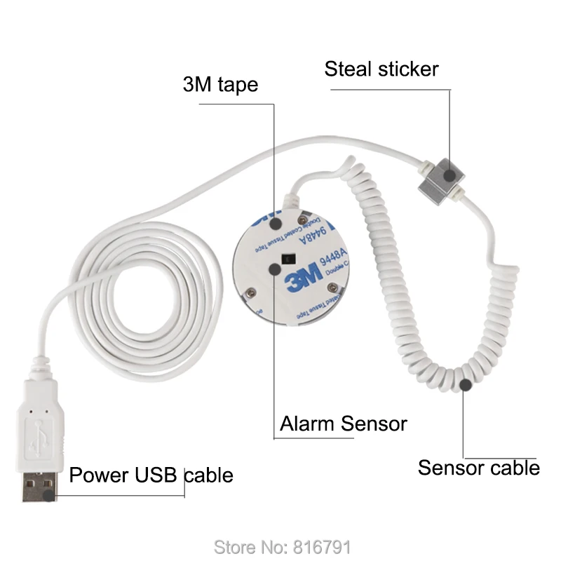 Удаленный Управление безопасности Lap Топ USB сигнализации Тетрадь Anti-theft Дисплей USB Порты и разъёмы Анти-кражи