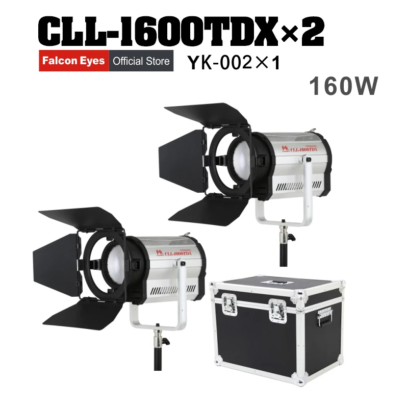 

Falconeyes CLL-1600TDX 160W 3000K-8000K Color Stepless Adjustable LEDs Video Light DMX system 2pcs/lot with box free shipping