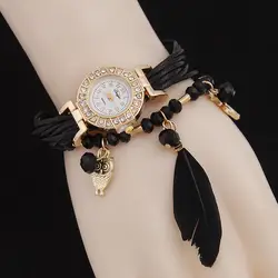 2019 новый модный браслет Кварцевые часы для ремешок для женщин сова кулон наручные часы reloj mujer