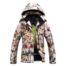 Ski Jacket Women Windproof Waterproof Flower Snowboard Jacket Teenagers Outdoor Sport Skiing Clothes Winter