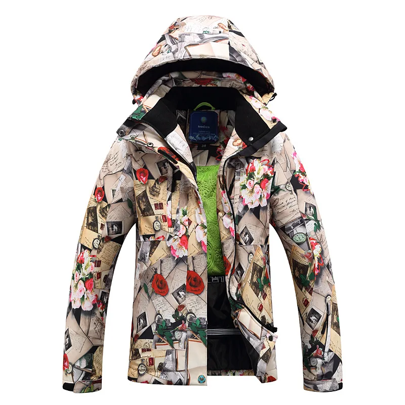 Ski font b Jacket b font font b Women b font Windproof Waterproof Flower Snowboard font