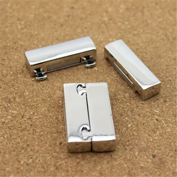 

Exweup 10pcs/lot 3*28mm Strong Magnetic Clasps For Leather Bracelet Chain Rhodium Plated Buckle Hook DIY Jewelry Findings