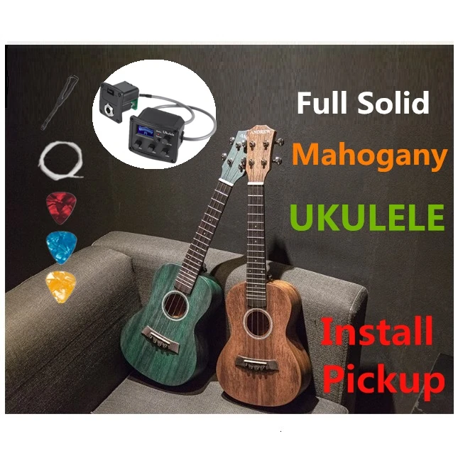 Ukulele 23 дюйма концертный полностью из красного дерева Мини электрическая