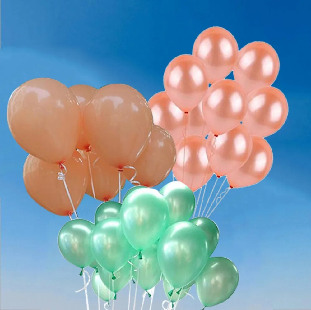 

60 pcs 10inch Rose Gold Peach Mint Green Latex Balloon Wedding Baby Shower Birthday Party Bridal Shower Anniversary Decoration