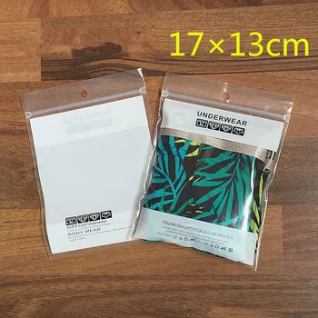

50pcs Transparent thickened zipper ziplock sealed pocket underwear packing bags small plastic pouch package with handle