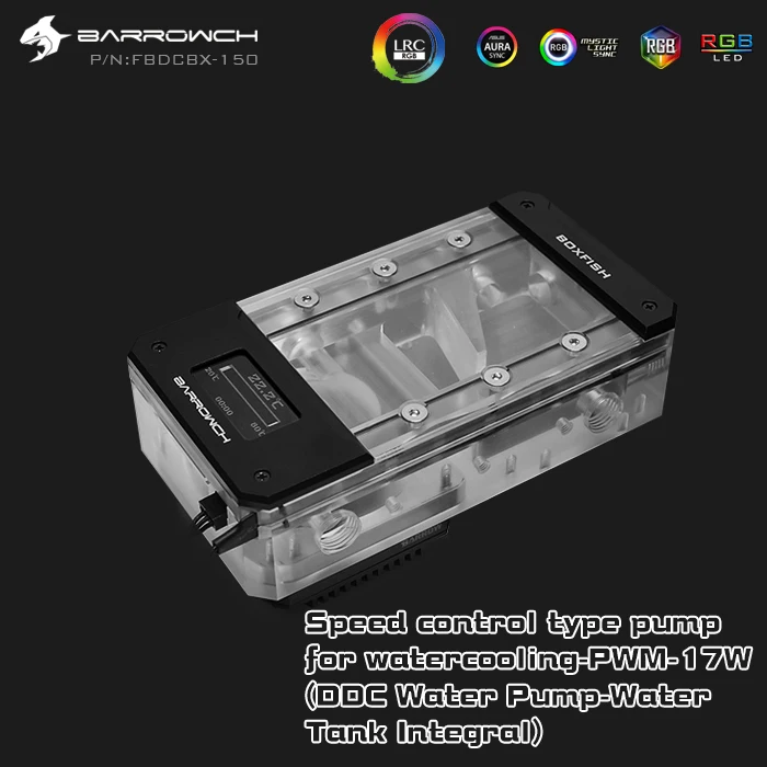 Barrowch FBDCBX, цифровой дисплей PWM 17 Вт насос с резервуарами комбинаций, коробка рыбы DDC серии, интегрированный насос+ резервуар