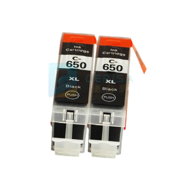 2pcs black ink cartridge PGI 650 XL replacement for Canon Pixma MG5460 MG6360 IP7260 MX926