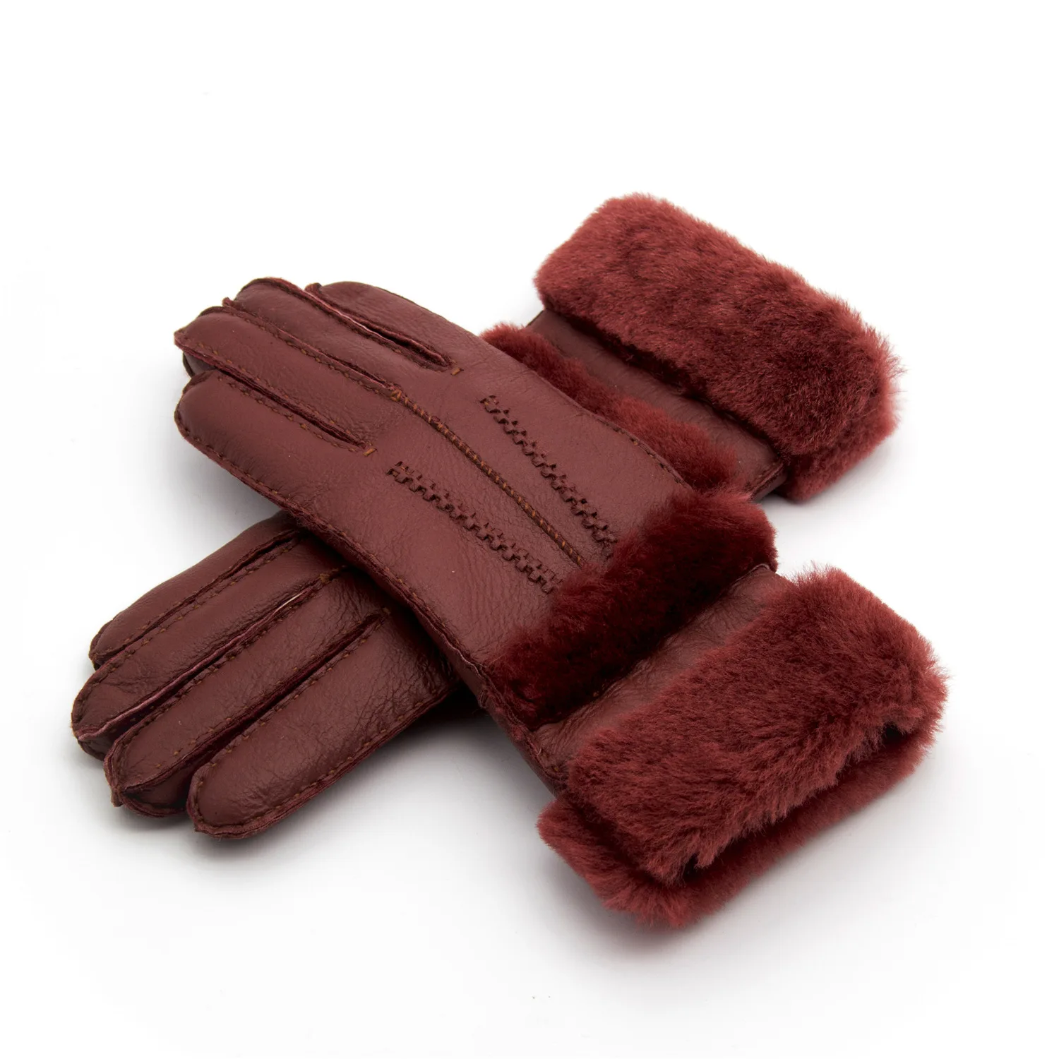 Перчатки женская зимняя рукавица теплая меховая кожа толстые модные перчатки овчина повседневная шерстяная одежда аксессуары одежда плед шерсть