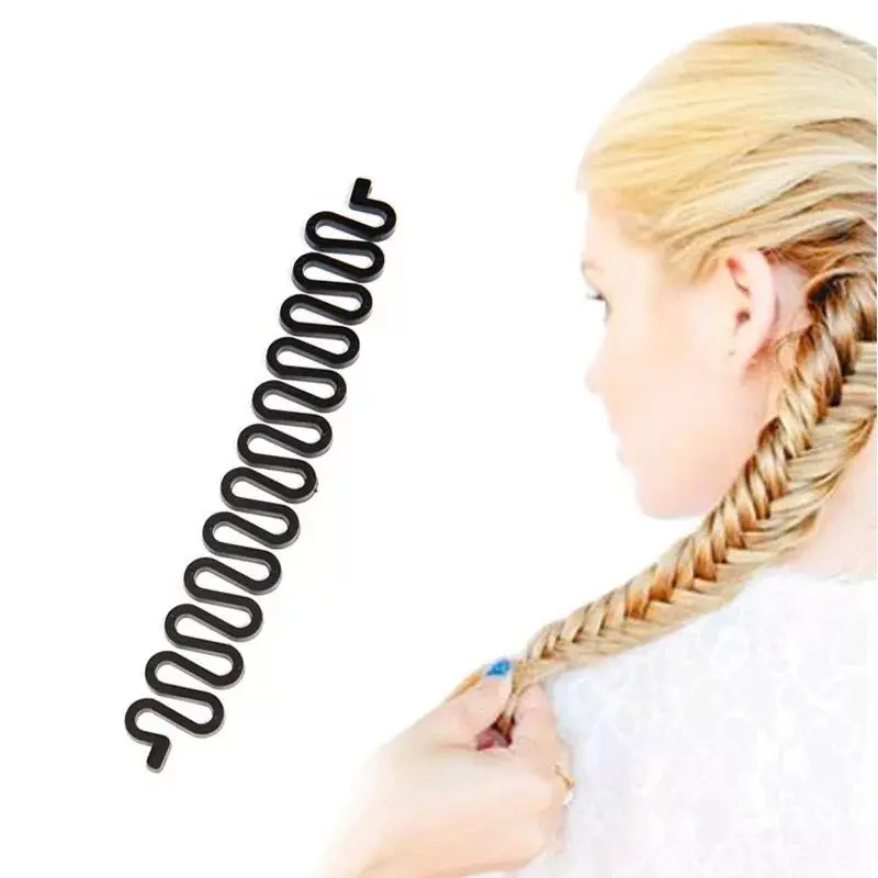 Новая мода леди Французский волос приспособление для Плетения КОС рыба Бонд плетения Braider ролик для волос, фигурная инструмент DIY аксессуары для волос