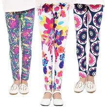 Детские штаны весенне-летние штаны для девочек от 2 до 13 лет, простые лосины с принтом, брюки для девочек леггинсы для девочек, штаны