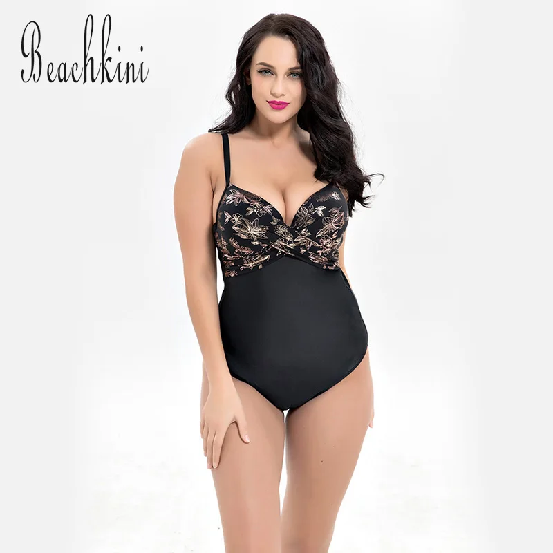 

Sexy One Piece Swimsuit Printed Swimwear Plus Size Bathing Suits Push Up Monokini Strappy Swimming Suit Women Beach Costume