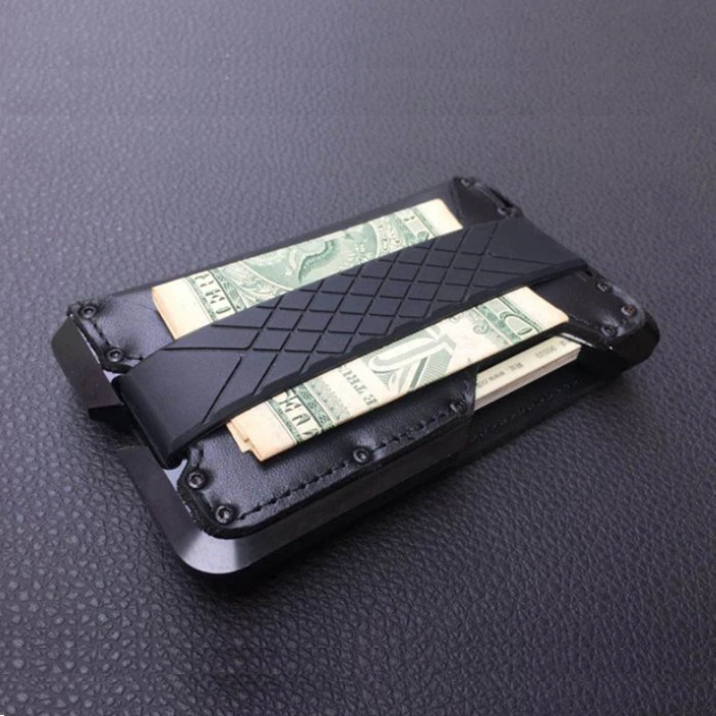 Металлический зажим алюминиевый передний карман минималистичный держатель для карт из натуральной кожи многофункциональный RFID кошелек тактическое армейское оборудование для вентиляторов