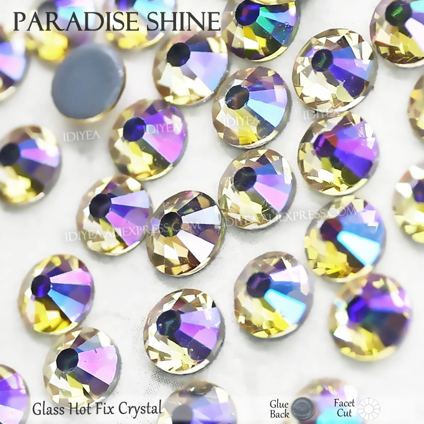 

Paradise Shine flatback rhinestone hot fix crystal glitter strass glass hotfix stone for needlework art dress clothing accessory