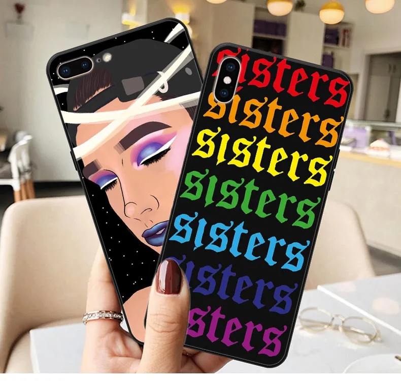 

Cartoon Hi sisters James Charles Black Soft silicone TPU Phone Case For iphone X XS Max XR X 5 5s SE 6 6s Plus 7 7Plus 8 8 plus