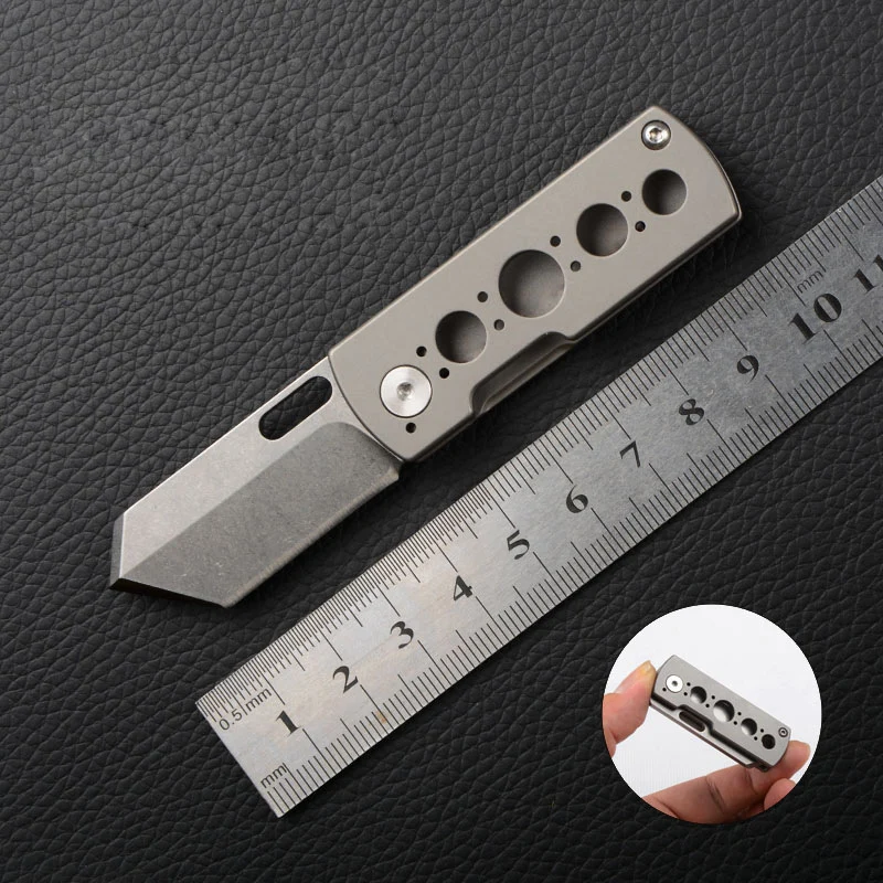 New Mini Pocket Knives S35VN Steel Titanium Handle Folding Blade Knife