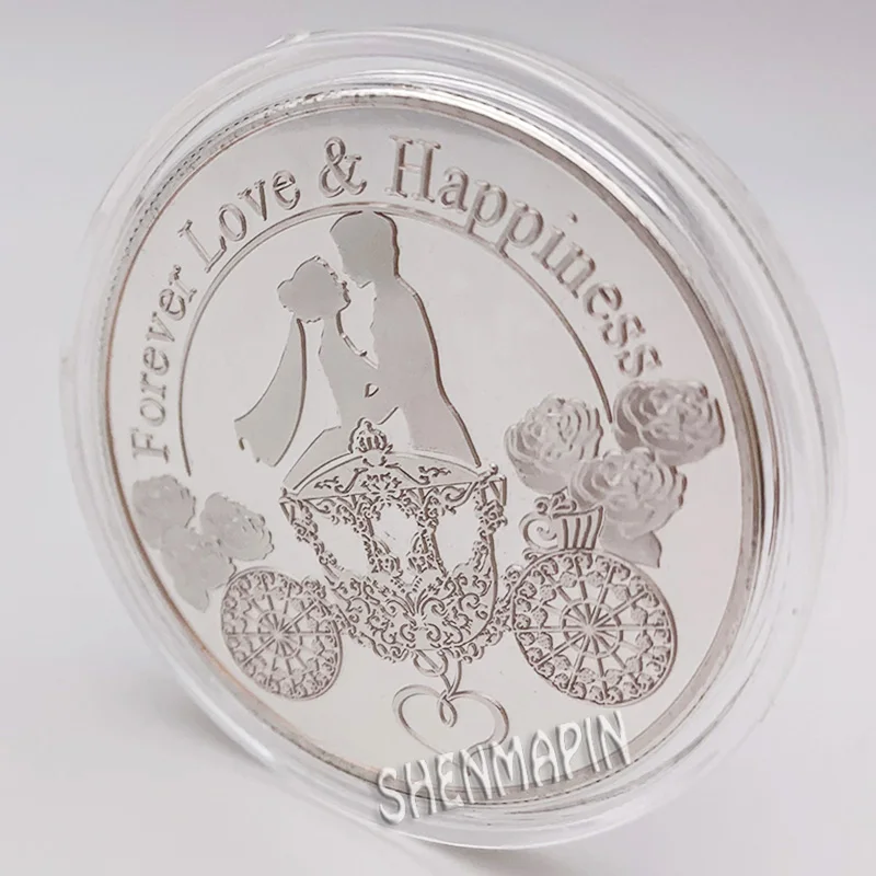 "Forever Love" 999 Серебряный Свадебный юбилей коллекционные монеты любовь признание Свадьба памятный подарок счастье навсегда