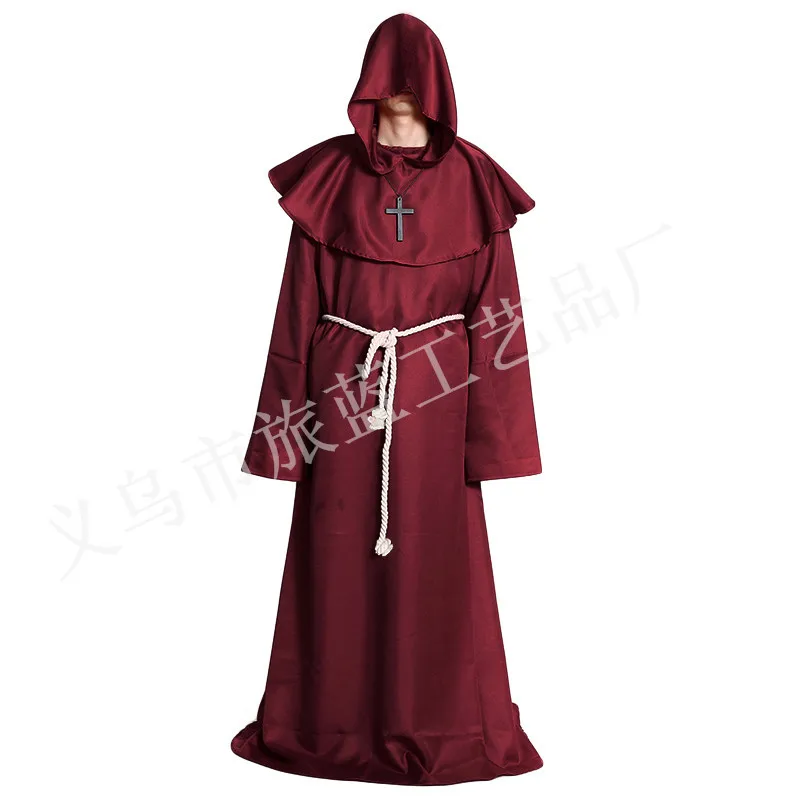 Хэллоуин косплей костюм, средневековые монахи, халаты, монахи, некромант, жрец, cos костюм
