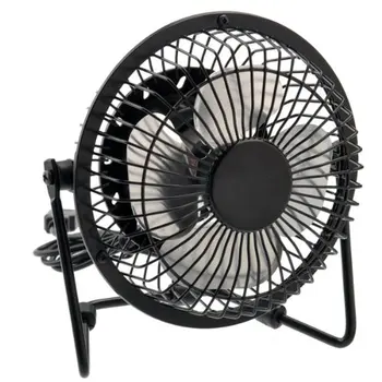 

4-inch 360-degree Rotating USB Powered Metal Electric Mini Desk Fan for PC Laptop Notebook Black