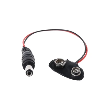 

4 pcs 9V PP3 Power Cable Battery Clip With 2.1mm ID X 5.5mm outer DC Plug End