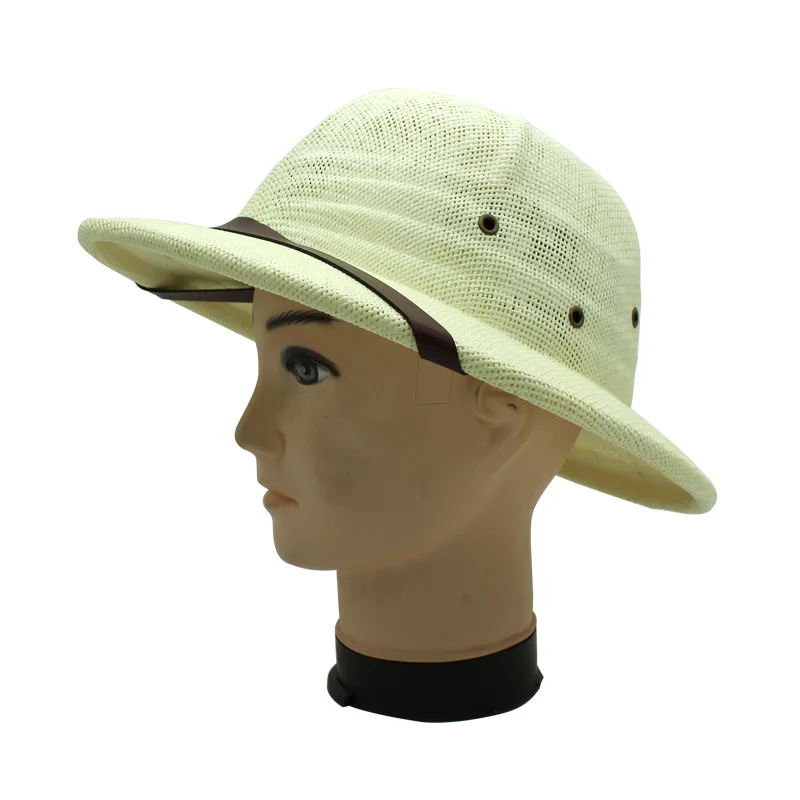 

Summer Straw Pith bucket hats for men sun hat cap mens panama Safari Jungle wide brim Helmet Hat