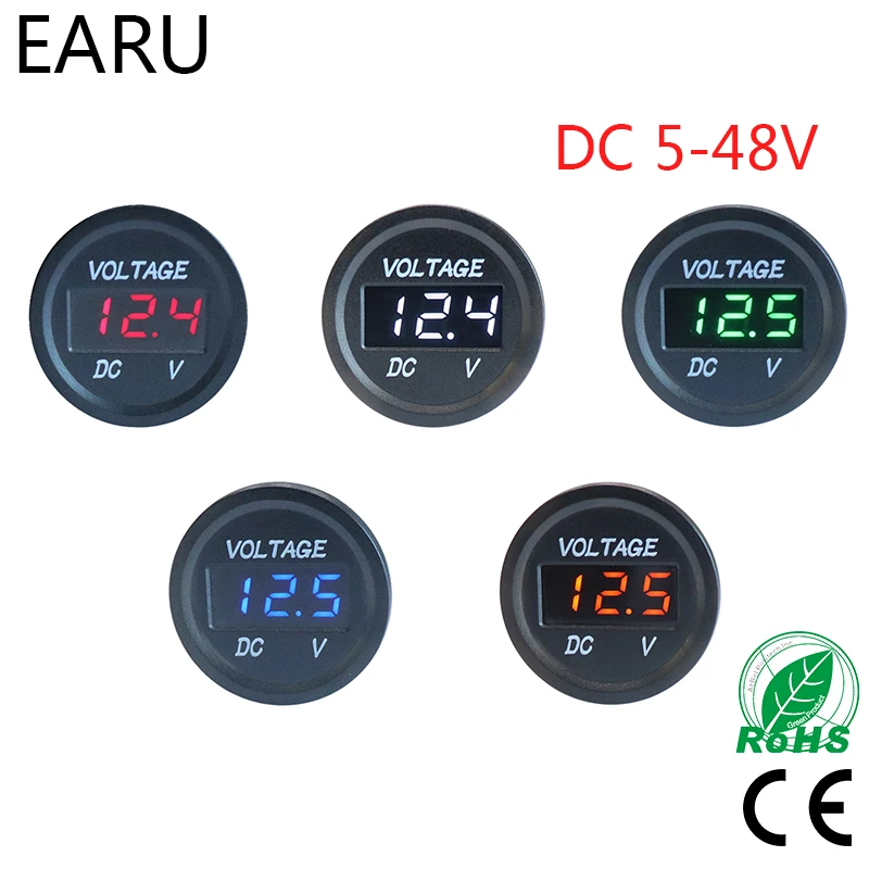Мини цифровой вольтметр DC5V-48V водонепроницаемый Авто Лодка Автомобиль Стайлинг мотоцикл светодиодный Панель Вольт измеритель напряжения Тестер монитор дисплей