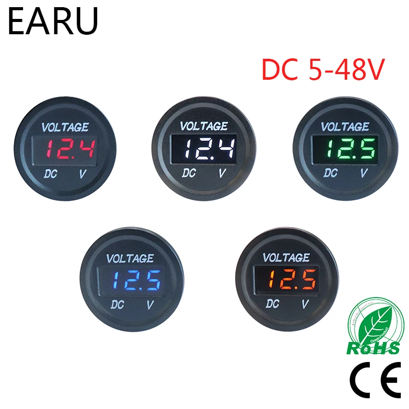 

Mini Digital Voltmeter DC5V-48V Waterproof Auto Boat Car Styling Motorcycle LED Panel Volt Voltage Meter Tester Monitor Display