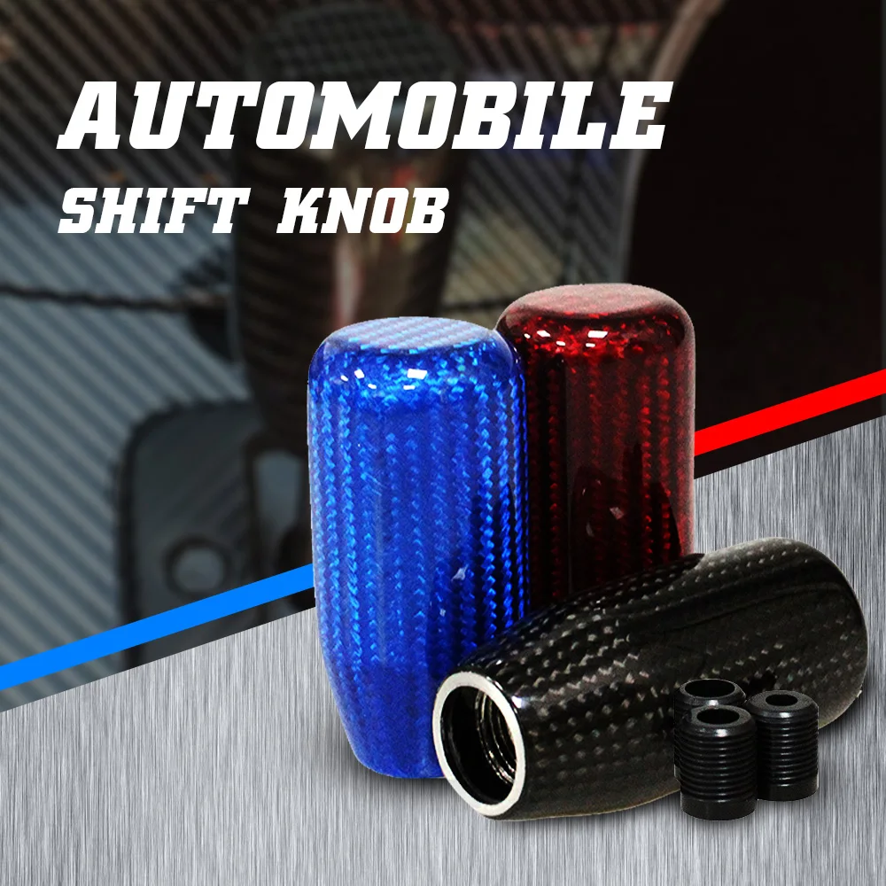 for universal car Column shape Gear Shift Knob Carbon fiber Racing Stick Cool Acrylic Shift Knob free shipping