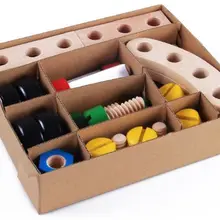 Ручная сборная тележка, тележка для строительных блоков, деревянная детская разборка Комбинированная гайка машинка-головоломка ручной сборки Игрушка