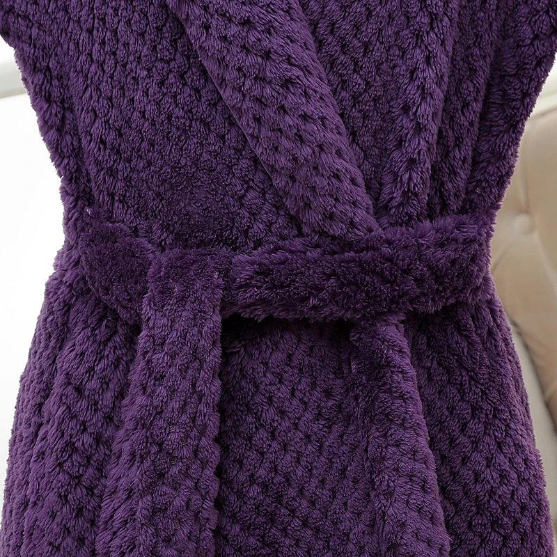 Женский зимний термальный длинный халат для влюбленных толстый теплый коралловый флис кимоно Банный халат плюс размер ночные рубашки для